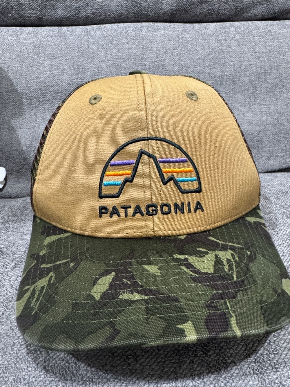 Patagonia Trucker Hat Camo Snapback Distressed Mesh
